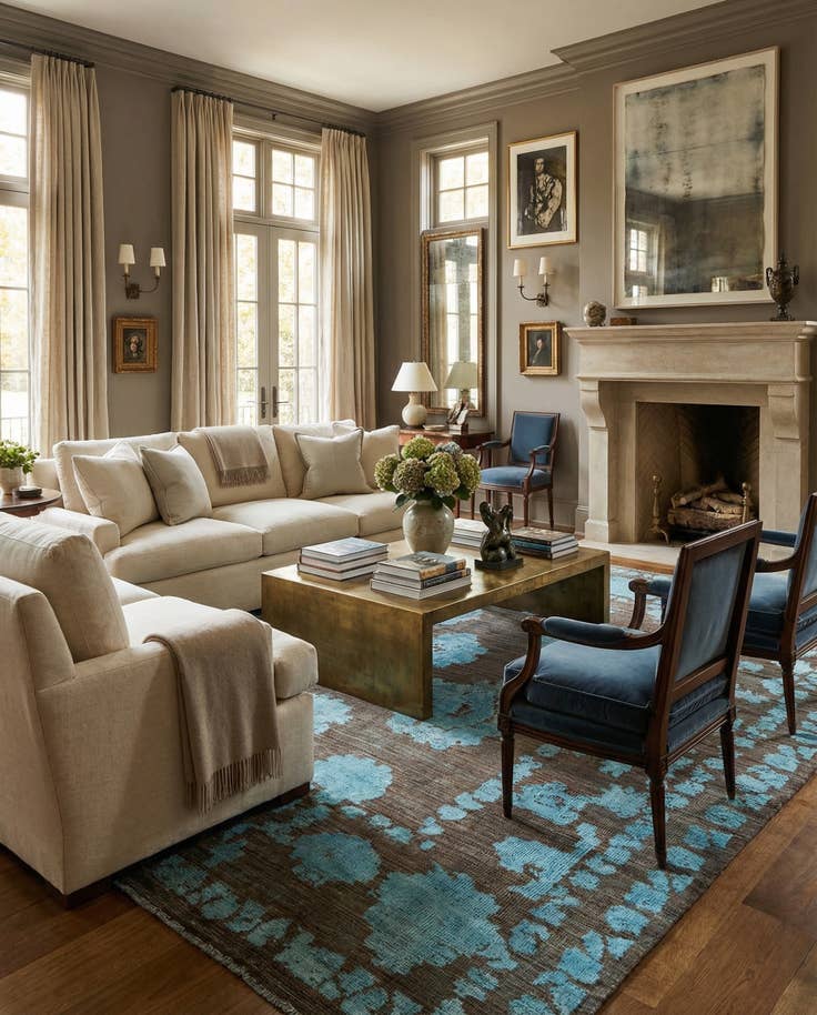 Detail image of 9' 5 x 11' 2 Hand Knotted Oushak Wool Rug