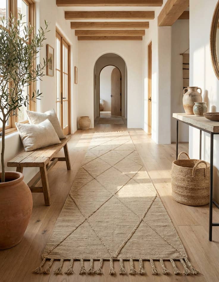 Detail image of 5' 6 x 13'  Hand Knotted Moroccan Wool Runner Rug