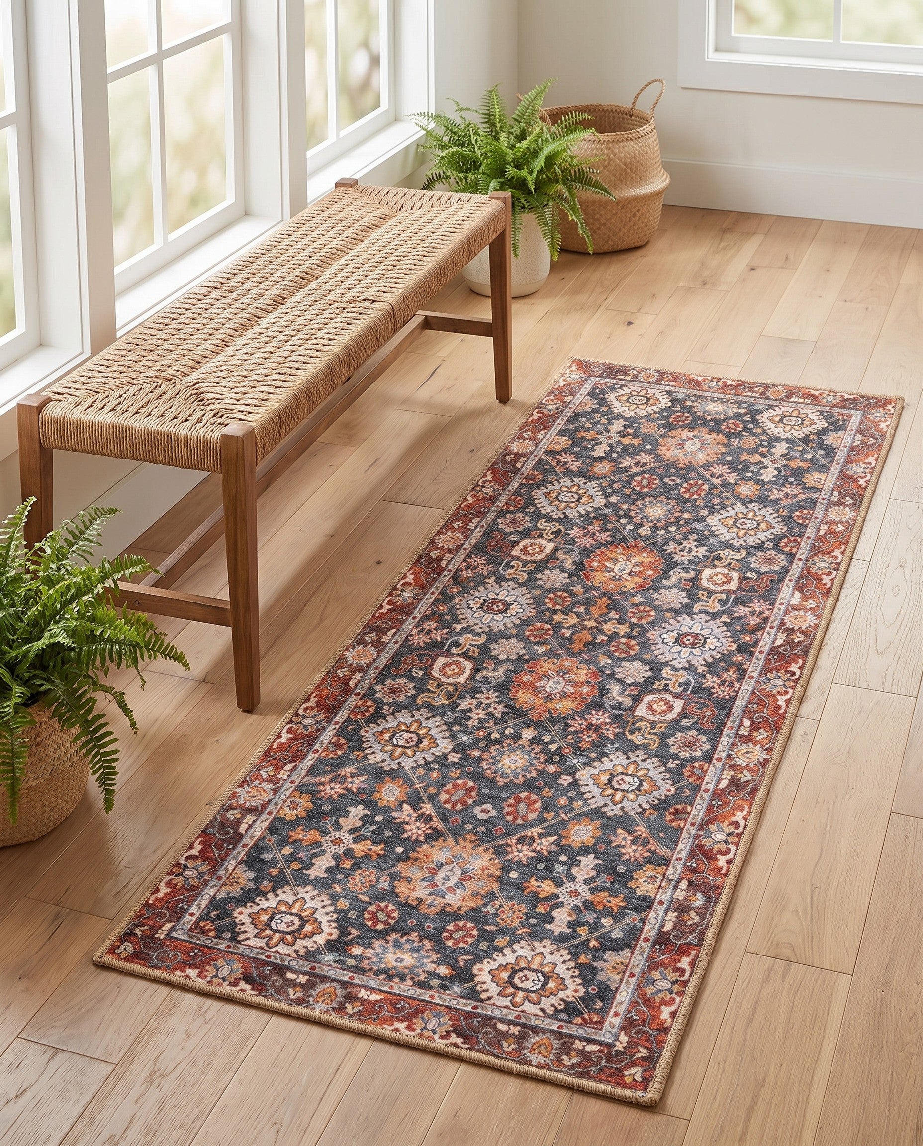 2' x 5' 1 Washable Timeless Runner Rug