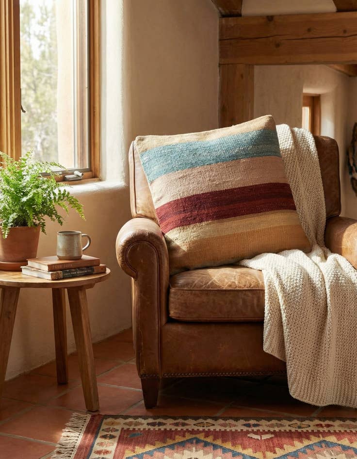 Detail image of  1' 5 x 1' 6  Hand Woven Pillow Wool Square Rug