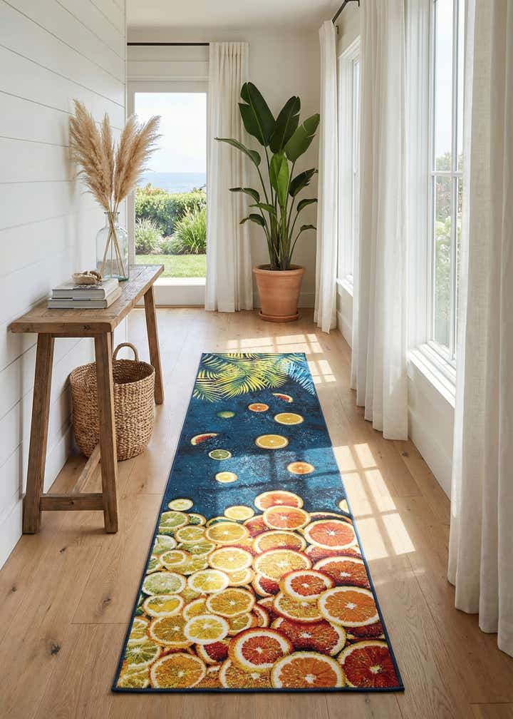 2' 7 x 12' Easy-Clean Coastal Indoor / Outdoor Runner Rug