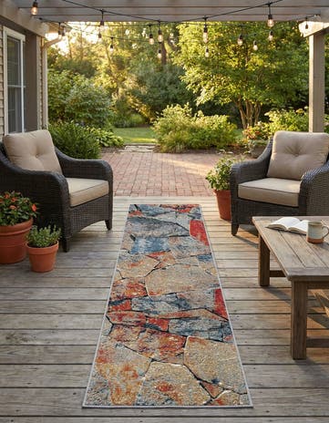 2' x 8' Easy-Clean Modern Indoor / Outdoor Runner Rug