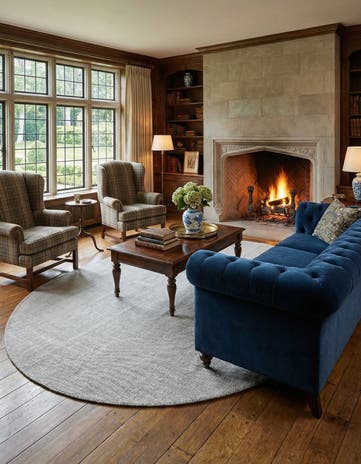 Grey Manor Hand Woven Jill Zarin English Manor Wool Oval Rug