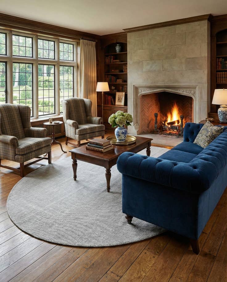 Detail image of 7' 10 x 10' Hand Woven Jill Zarin English Manor Wool Oval Rug