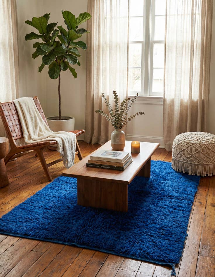 Detail image of 3' x 5' 9  Hand Knotted Moroccan Wool Rug