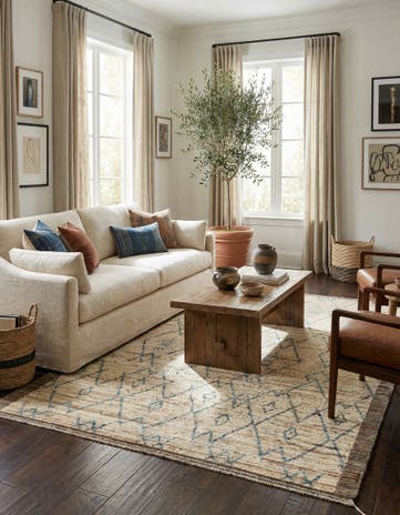6' 4 x 8' 10 Hand Knotted Moroccan Wool Rug