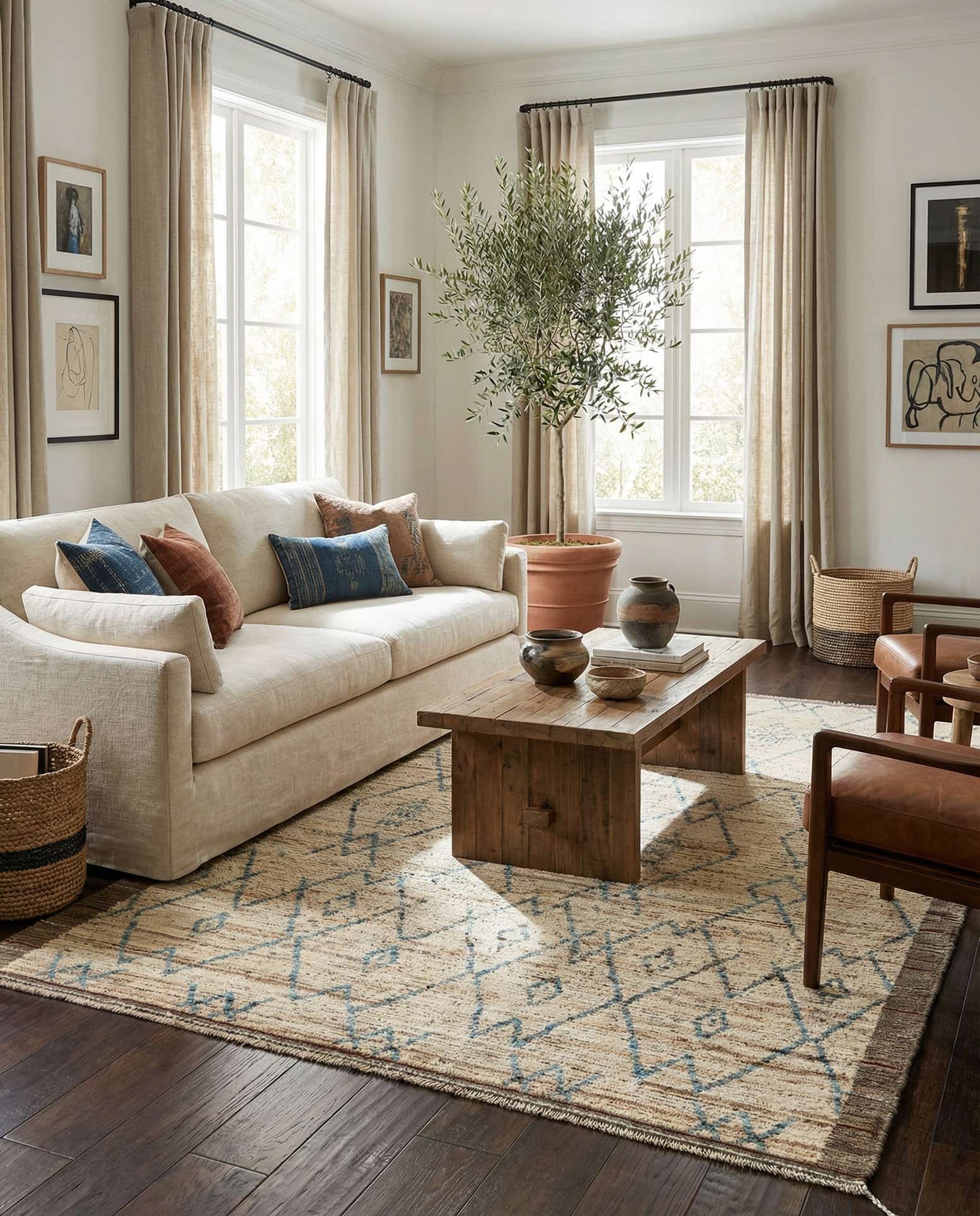 6' 4 x 8' 10 Hand Knotted Moroccan Wool Rug