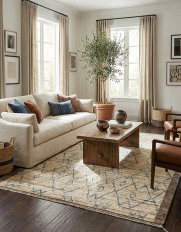 6' 4 x 8' 10 Hand Knotted Moroccan Wool Rug