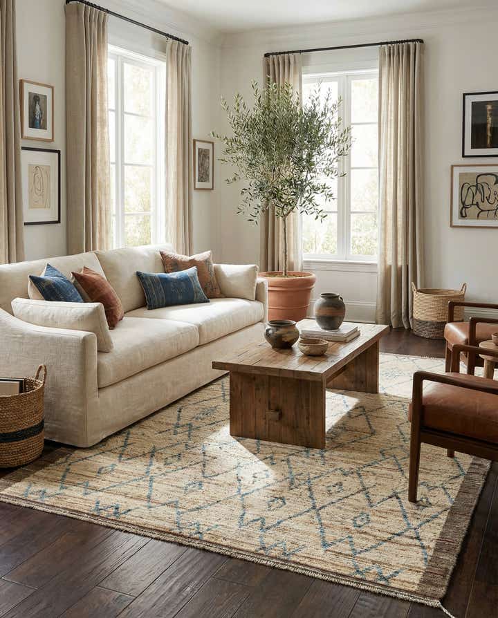 6' 4 x 8' 10 Hand Knotted Moroccan Wool Rug