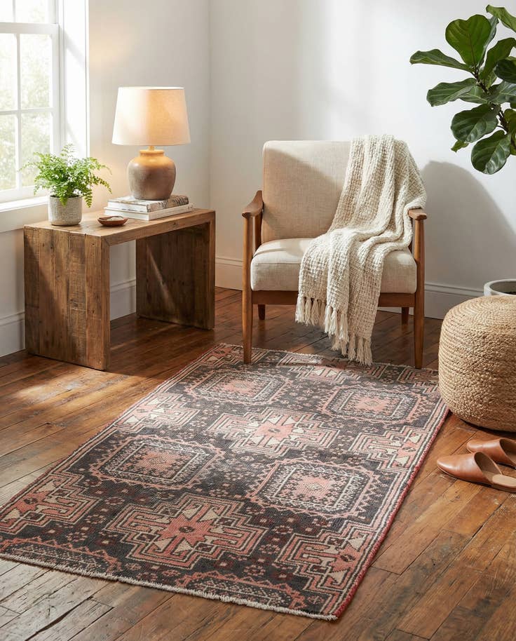 Detail image of 2' 8 x 4' 8 Hand Knotted Ultra Vintage Persian Wool Rug