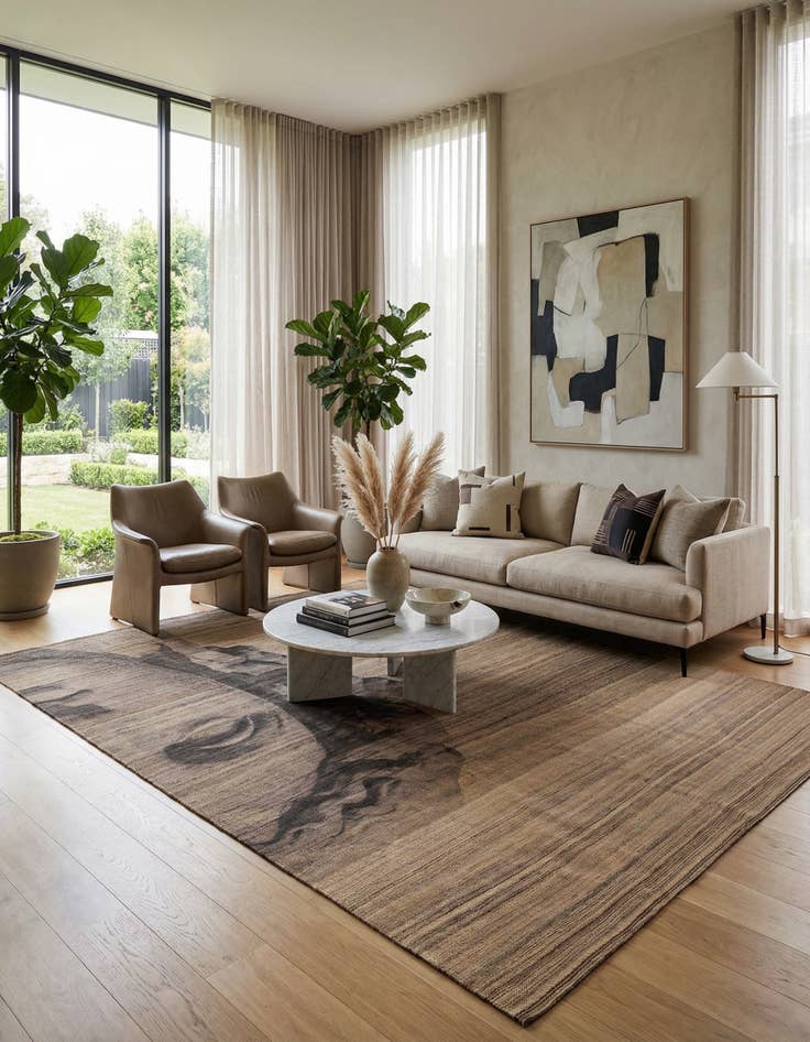 Detail image of 7' x 9' 9  Hand Woven Kilim Modern Wool Rug