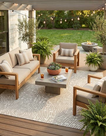 10' x 10' Easy-Clean Modern Indoor / Outdoor Square Rug