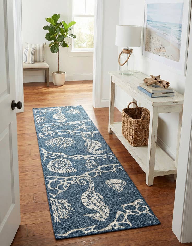 Detail image of  2' x 8'  Washable Coastal Indoor / Outdoor Runner Rug