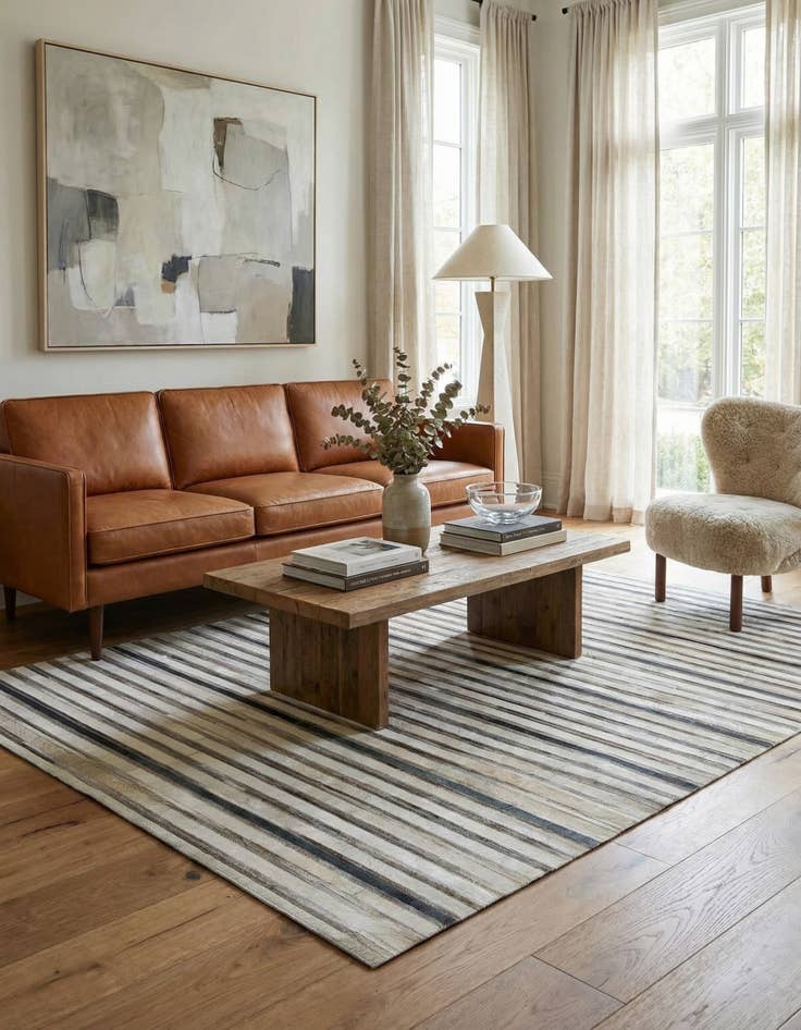 Detail image of 5' 1 x 7' 10 Cowhide Stocks Rug