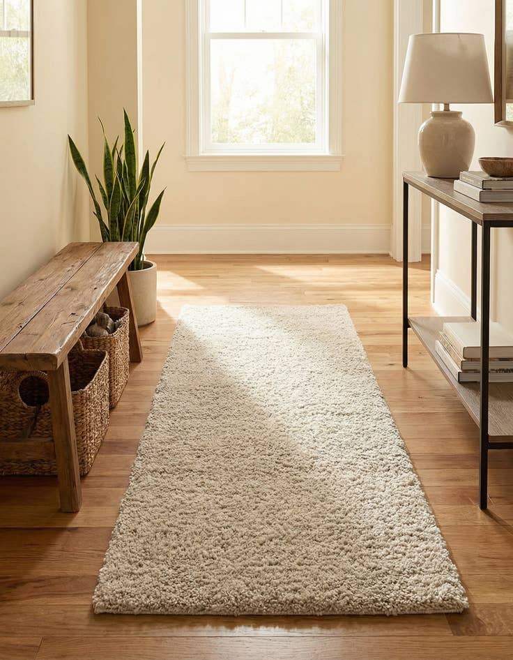 Detail image of 2' x 4' 1 Soft Solid Shag Runner Rug