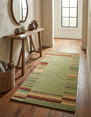 2' 4 x 4' 7 Hand Knotted Gabbeh Wool Runner Rug