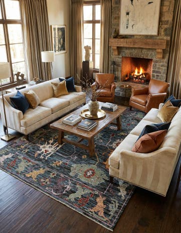 10' 1 x 13' 9 Hand Knotted Oushak Wool Rug