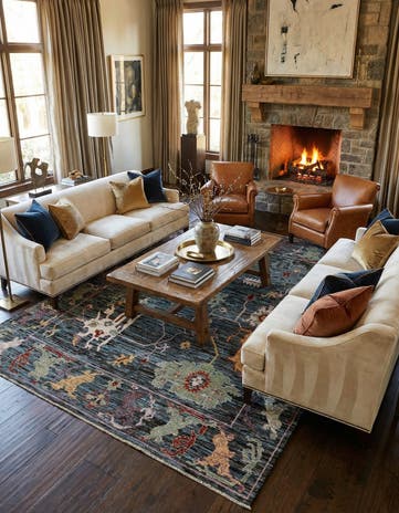 10' 1 x 13' 9 Hand Knotted Oushak Wool Rug