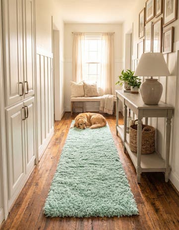 Cyan Infinity Shag Runner Rug