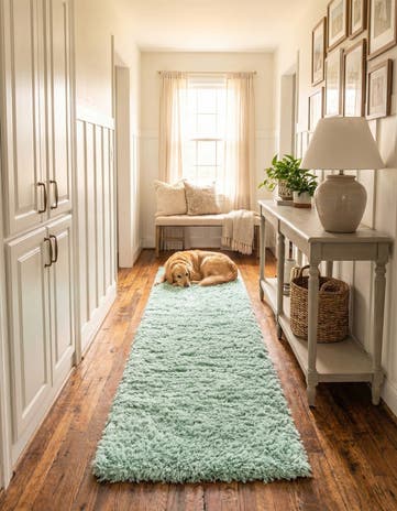 Cyan Infinity Shag Runner Rug