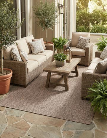 7' x 10' Easy-Clean Solid Indoor / Outdoor Rug