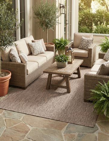 7' x 10' Easy-Clean Solid Indoor / Outdoor Rug