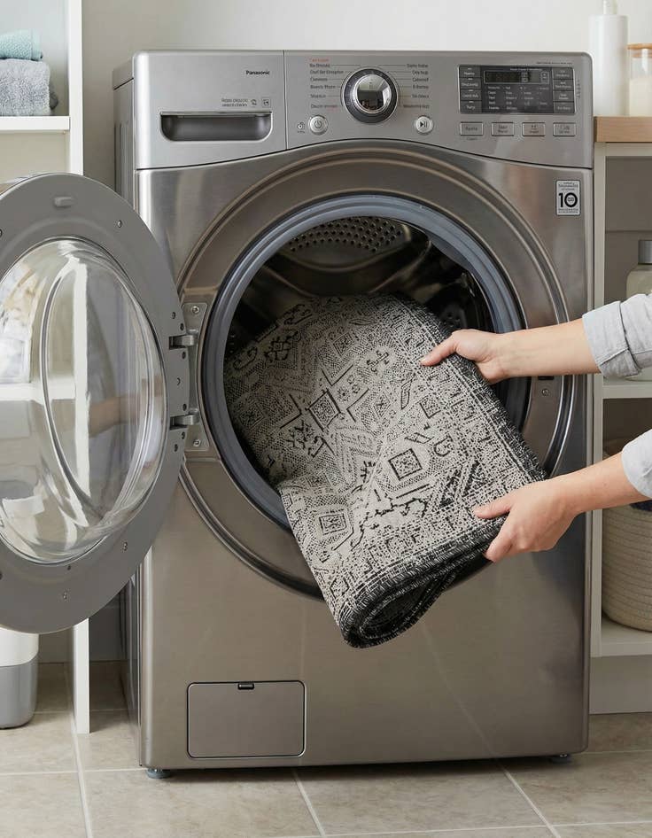 Detail image of 2' 7 x 12'  Washable Aztec Indoor / Outdoor Runner Rug