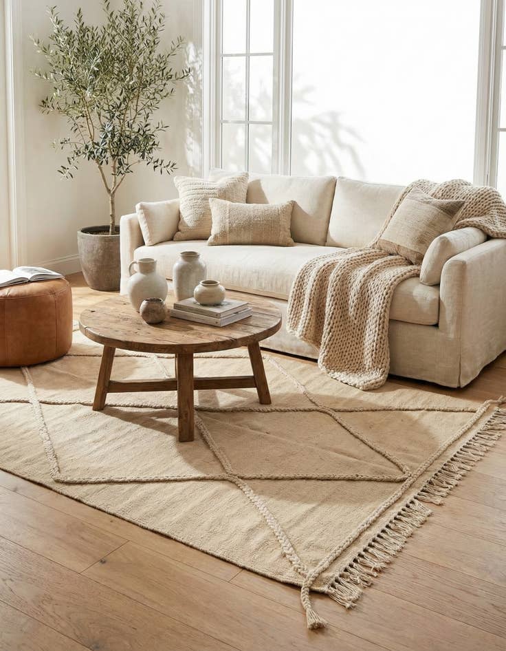 Detail image of 3' 6 x 6' 5  Hand Knotted Moroccan Wool Rug