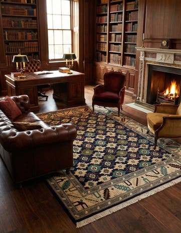 8' 1 x 10' 11 Hand Knotted Lesghi Wool Rug