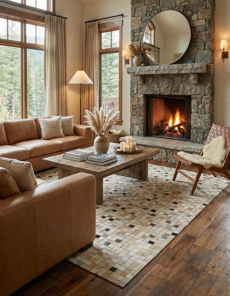 Detail image of 5' 2 x 7' 11 Cowhide - Patchwork Rug