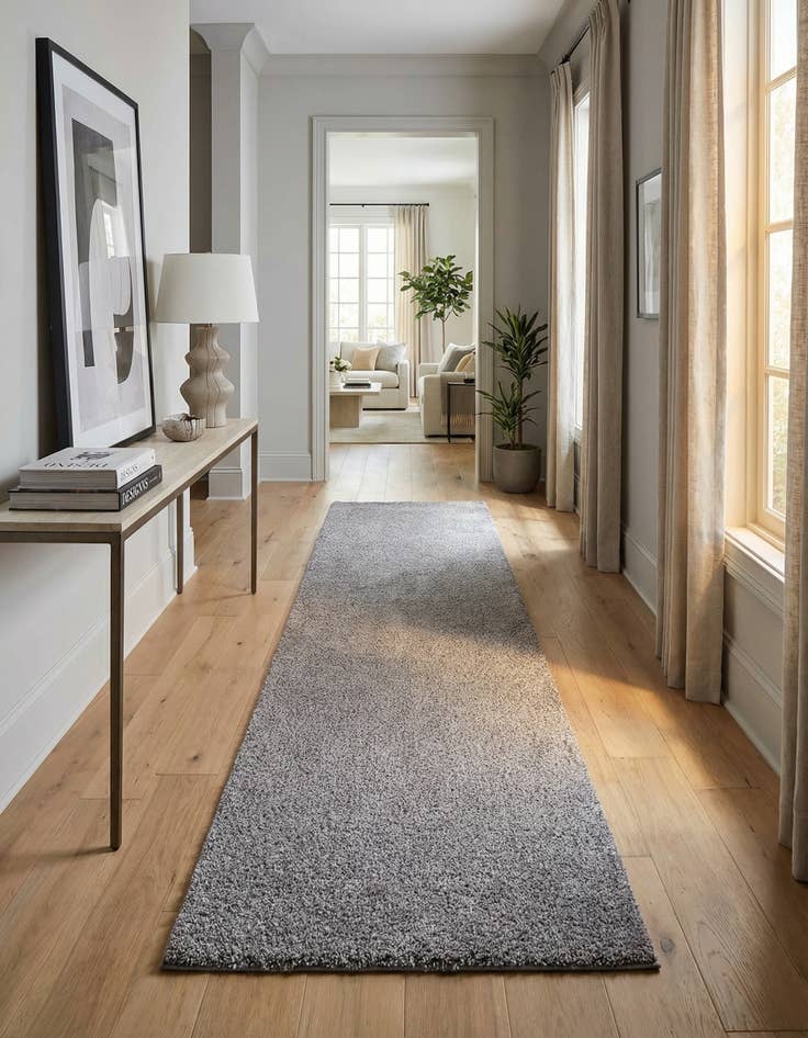 Detail image of 5' 2 x 15' 7 Solid Shag Runner Rug