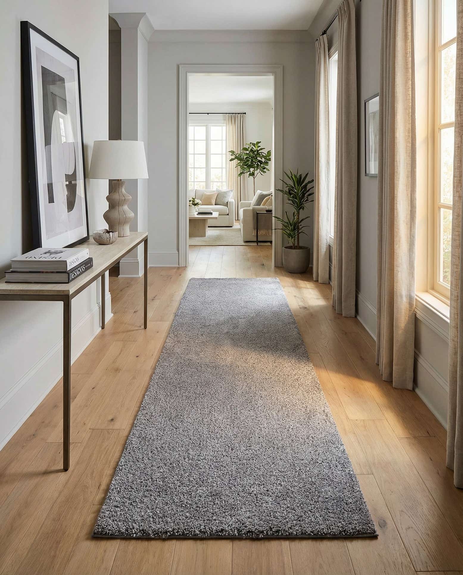 5' 2 x 15' 7 Solid Shag Runner Rug