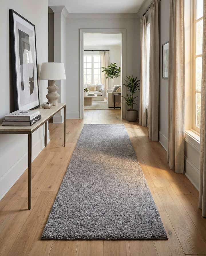 5' 2 x 15' 7 Solid Shag Runner Rug