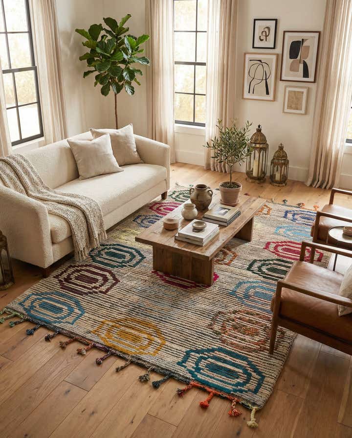 5' 6 x 8' 4 Hand Knotted Moroccan Wool Rug