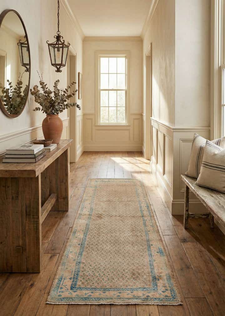 3' 7 x 10' 4 Hand Knotted Ultra Vintage Persian Wool Runner Rug