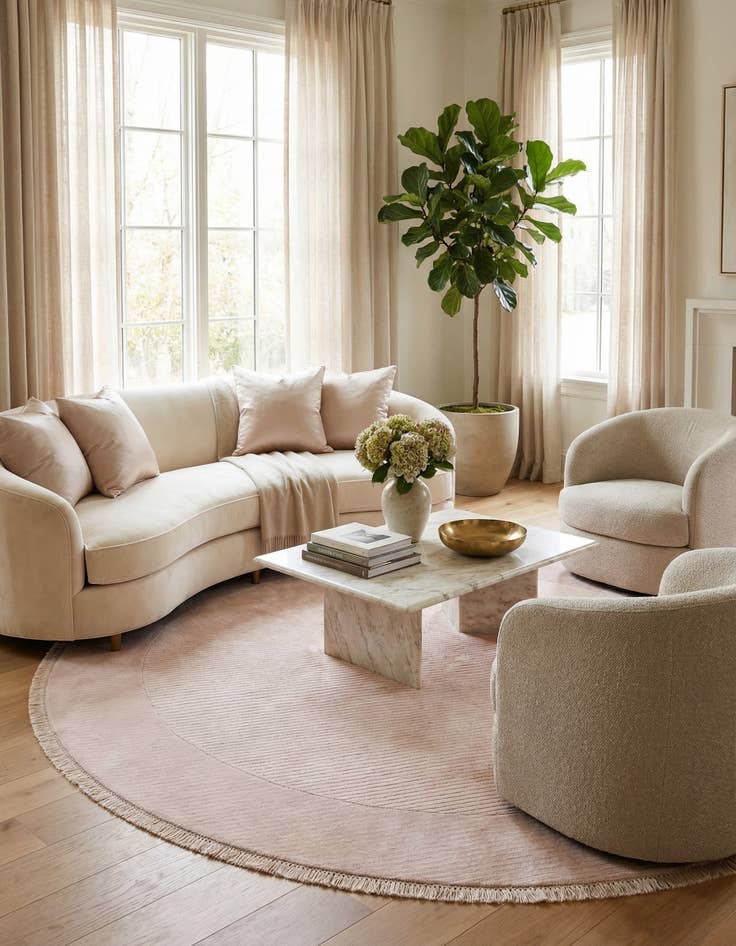 Detail image of  6' 6 x 6' 6  Hand Knotted Darya Wool Round Rug