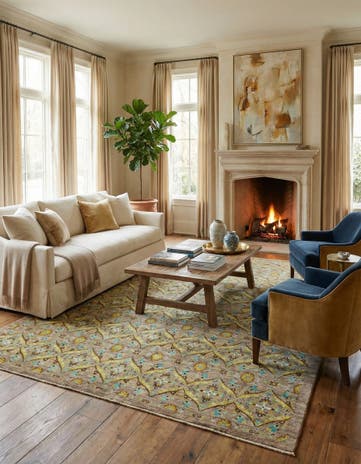8' 3 x 9' 8 Hand Knotted Ikat Rug