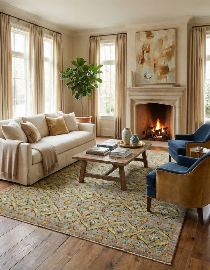 Detail image of 8' 3 x 9' 8  Hand Knotted Ikat Rug