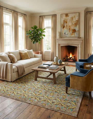 8' 3 x 9' 8 Hand Knotted Ikat Rug
