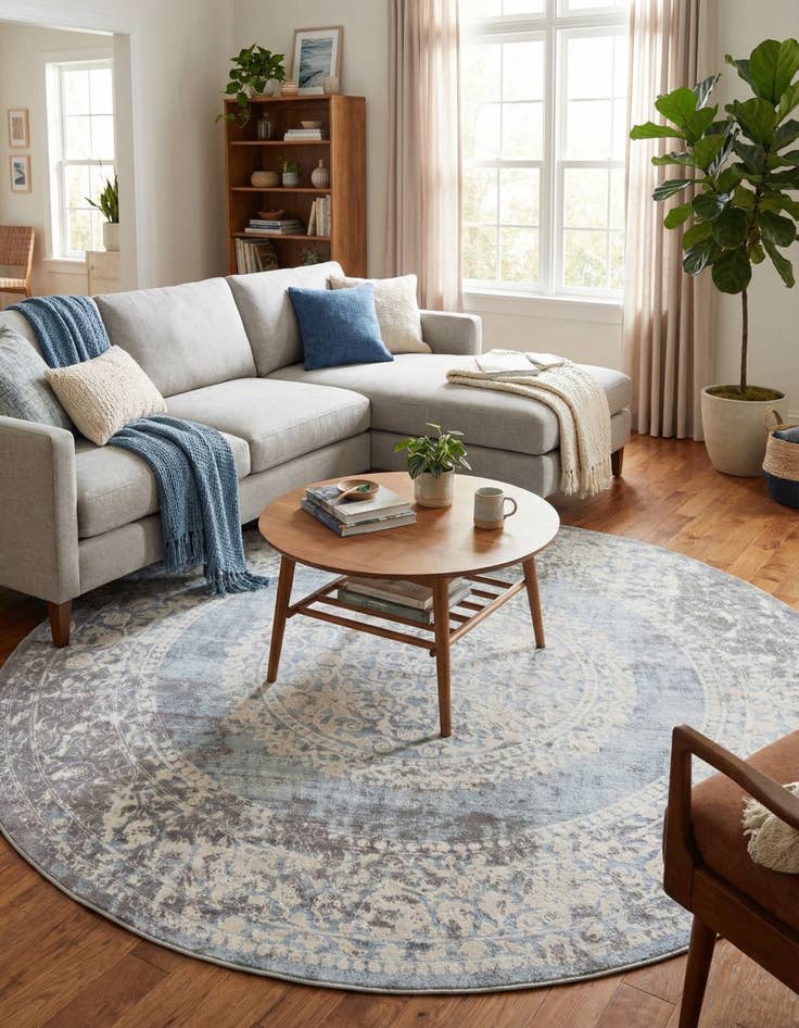 Detail image of  8' x 8' Modern Classical Round Rug