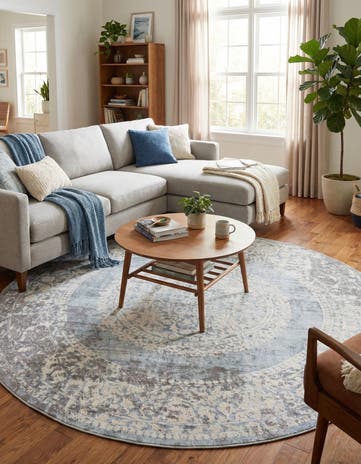 8' x 8' Modern Classical Round Rug