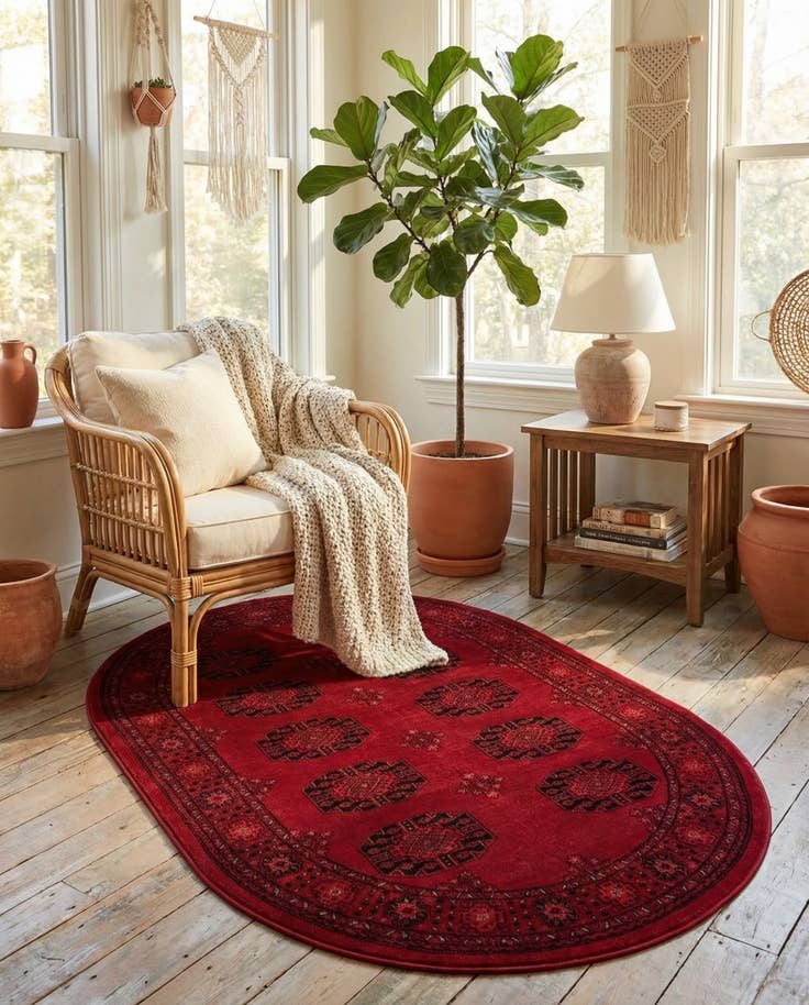 Detail image of 4' 1 x 6' 1 Bokhara Oval Rug