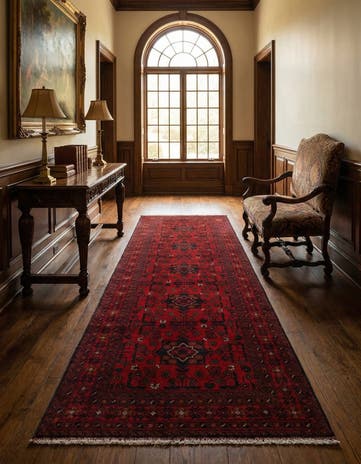2' 9 x 9' 7 Hand Knotted Khal Mohammadi Wool Runner Rug