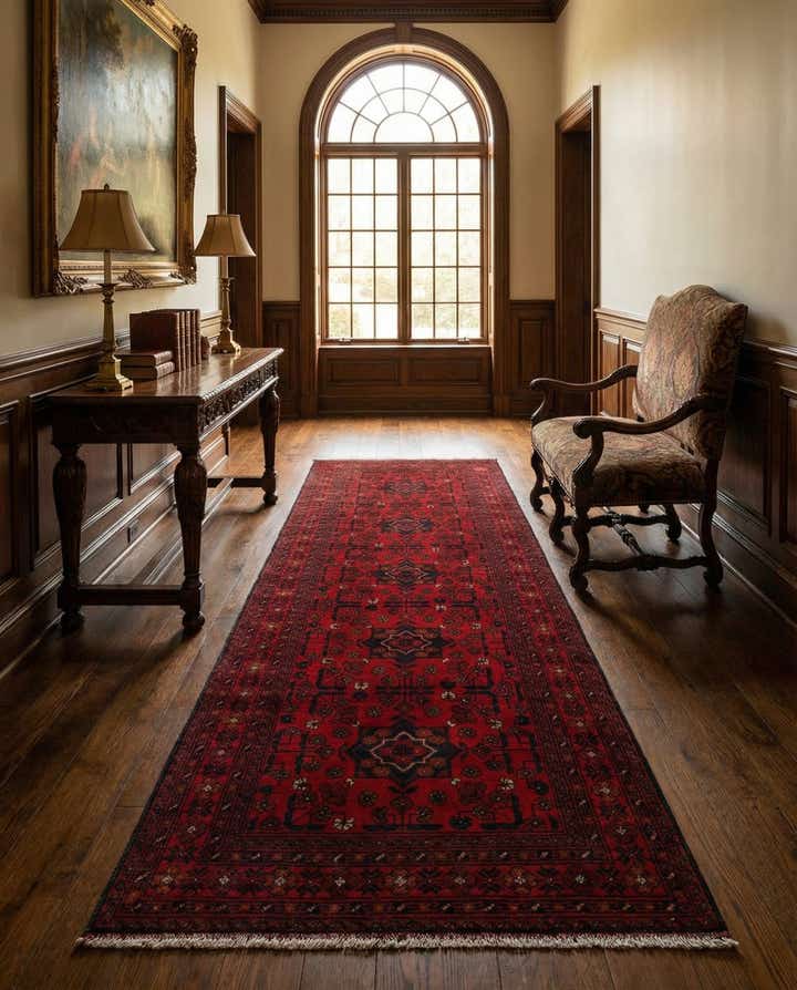 2' 9 x 9' 7 Hand Knotted Khal Mohammadi Wool Runner Rug