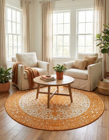 Orange Dover Round Rug