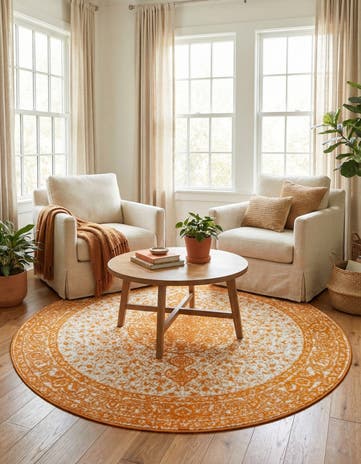 Orange Dover Round Rug