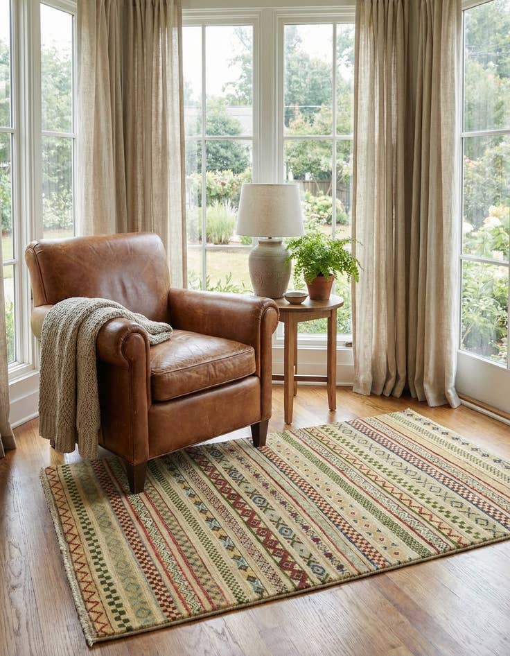 Detail image of  2' 8 x 4' 2  Hand Knotted Modern Ziegler Oriental Rug