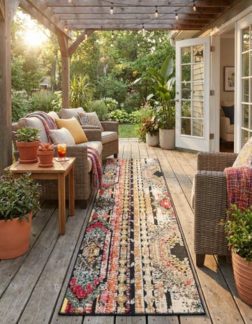 2' 7 x 12' Easy-Clean Casablanca Indoor / Outdoor Runner Rug
