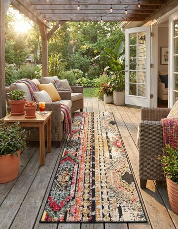 2' 7 x 12' Easy-Clean Casablanca Indoor / Outdoor Runner Rug