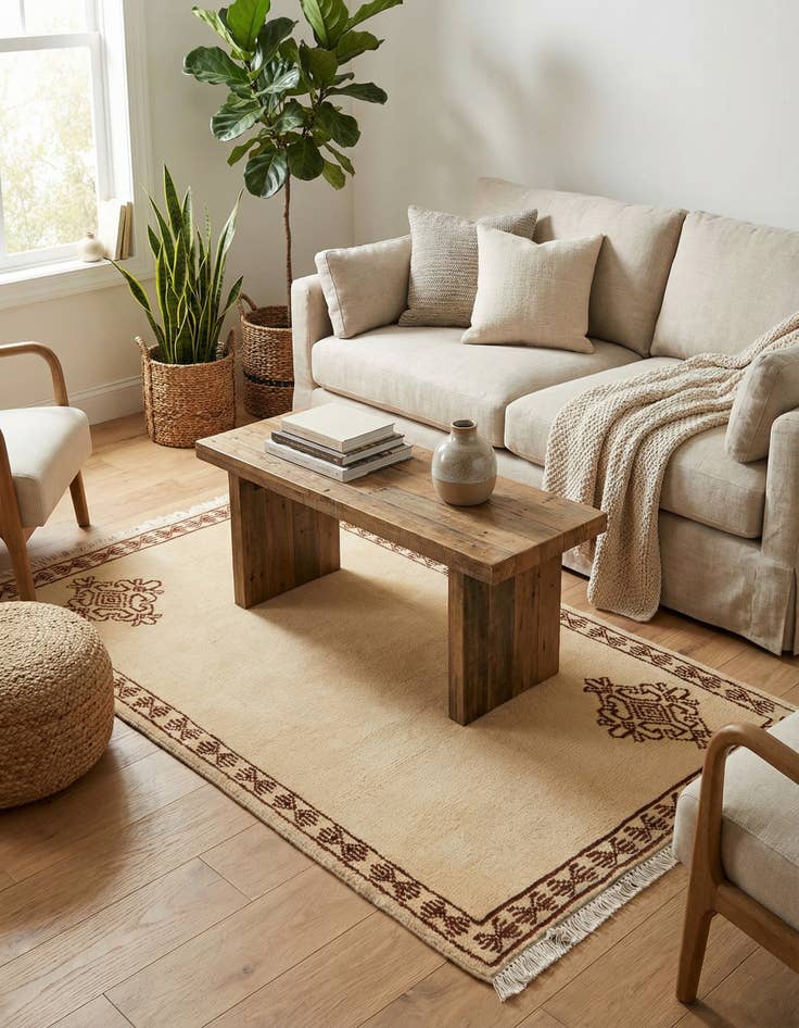 Detail image of  2' 8 x 5' 1  Hand Knotted Moroccan Wool Rug